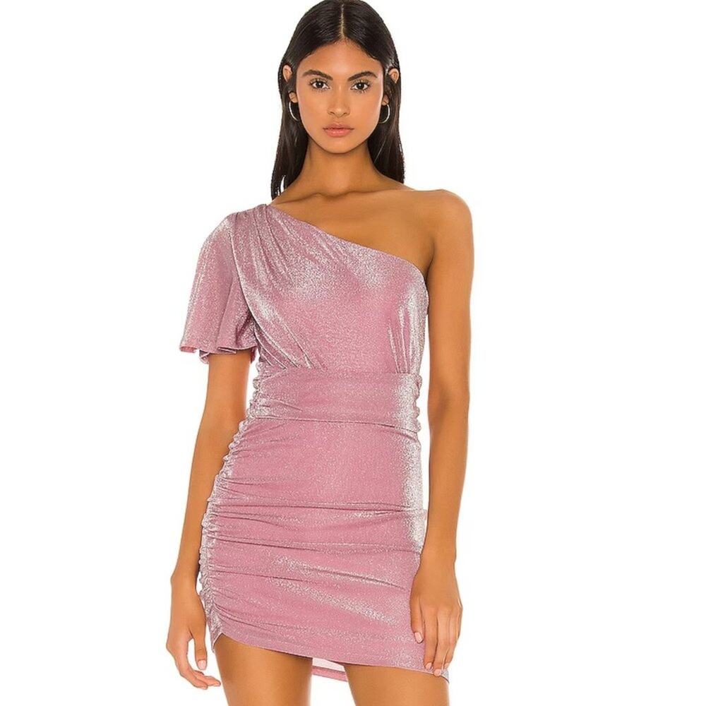 Privacy Please Ryleigh Mini Dress in Pink Metallic NWOT Size Small